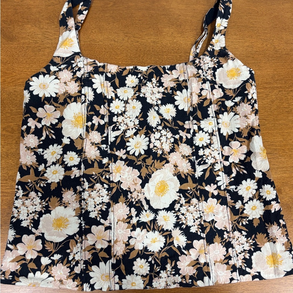 Abercrombie & Fitch Floral Camisole in Black and Cream